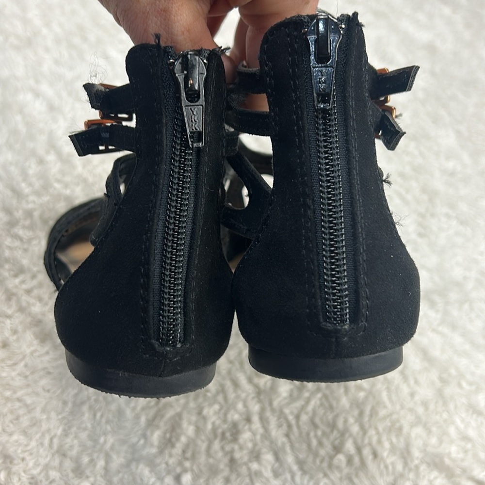 LC Lauren Conrad poem black pointed to strappy ankle flats, size 7 - 7.5 - Picture 4 of 10